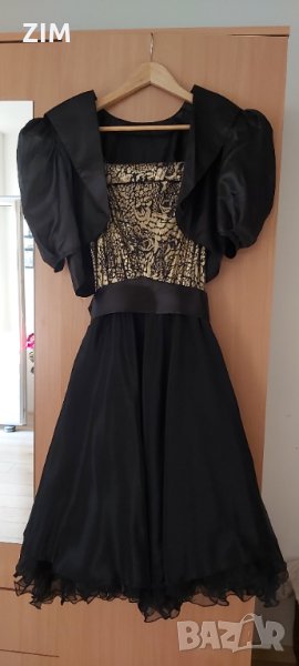 Официална черна рокля с късо сако-размер XS/S, снимка 1