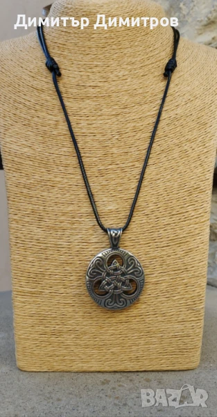 Мъжки викингски медальон от стомана. Бижута Луди гъби., снимка 1
