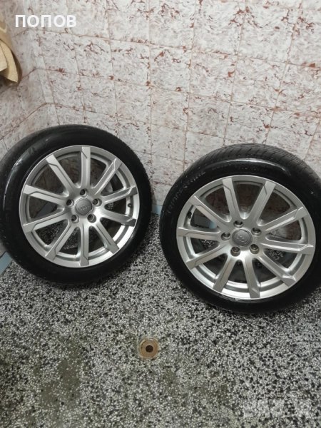 Джанти 17 Ауди 5x112 57,1 225 45 r17 Bridgestone Turanza, снимка 1