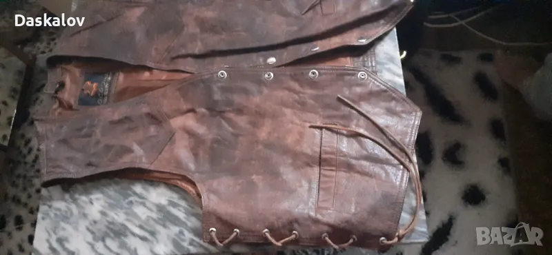 Продавам мъжки кожен елек естествена кожа внос!, снимка 1