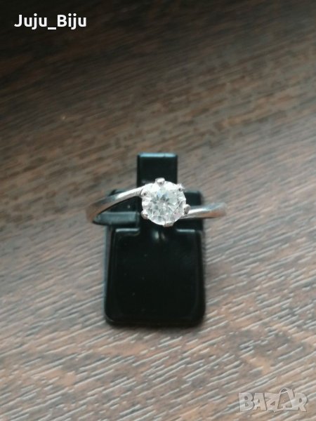 Нов сребърен пръстен с камък цирконий размер 61 може да се направи с размер по Ваш избор, снимка 1