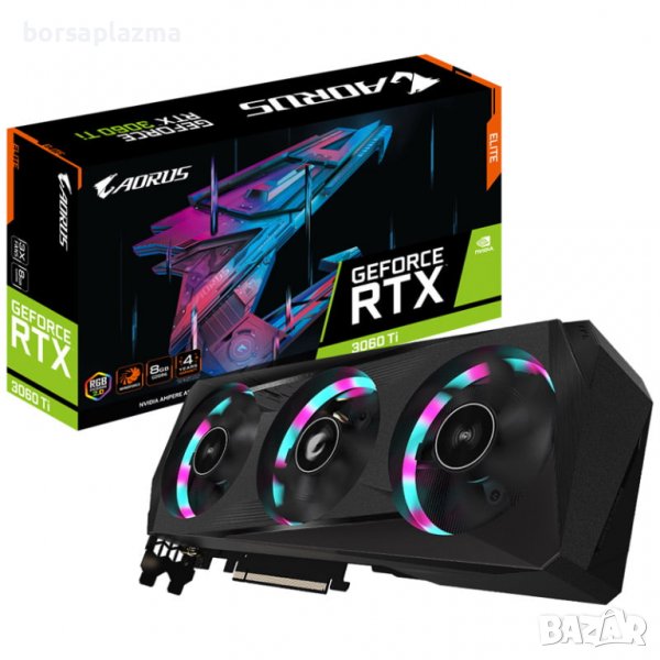 Gigabyte Aorus GeForce RTX 3060 Ti Elite 8G LHR, 8192 MB GDDR6, снимка 1