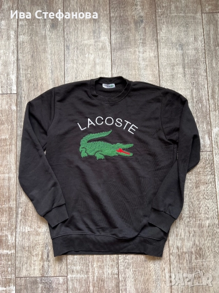  черна спортна оригинлна памучна 100 % памук блуза Lacoste Лакоста , снимка 1