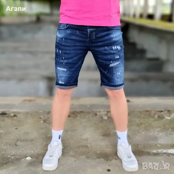 Къси дънки с напръскан ефект № 32,33,34 или М и Л чисто нови, снимка 1