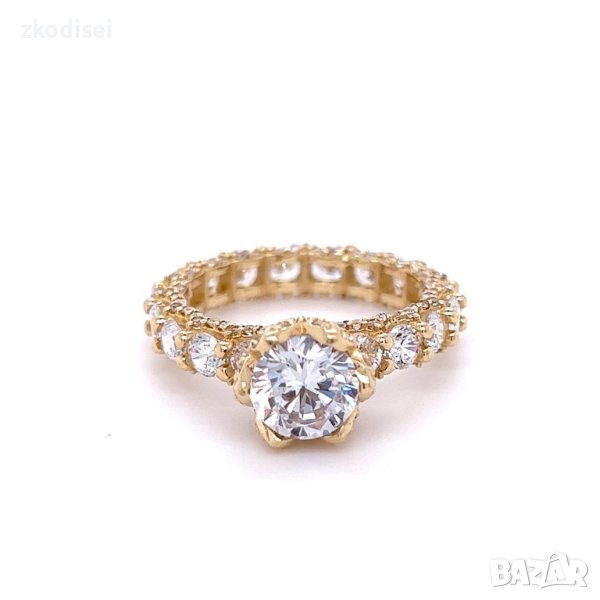 Златен дамски пръстен 5,58гр. размер:56 14кр. проба:585 модел:21889-1, снимка 1