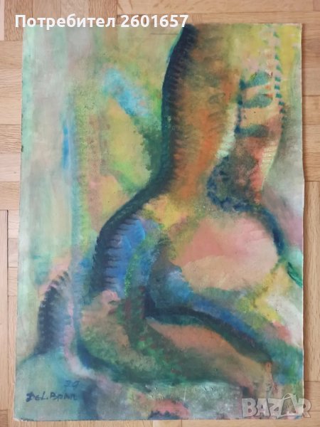 Голяма абстрактна маслена авторска картина, снимка 1