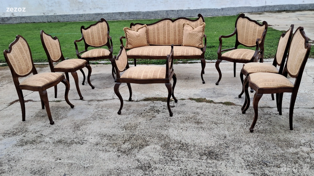 Комплект ретро махагонов масив, снимка 1