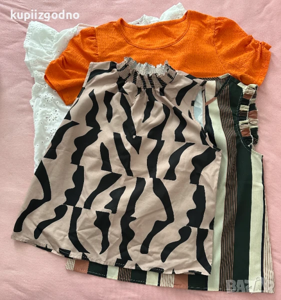 Сет дамски нови блузи с къс ръкав 4 броя риза, снимка 1