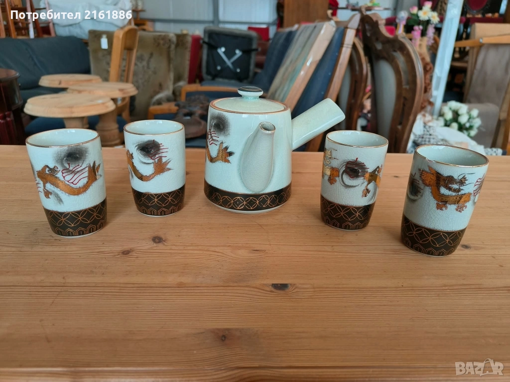 Малко чайниче с 4 чашки, снимка 1