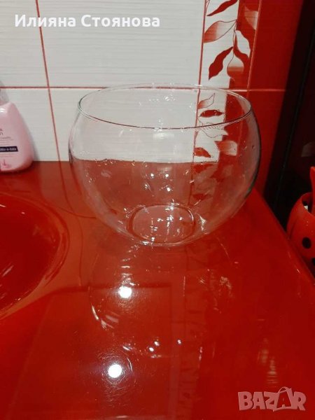 Стъклена купа за рибки аквариум+подарък , снимка 1