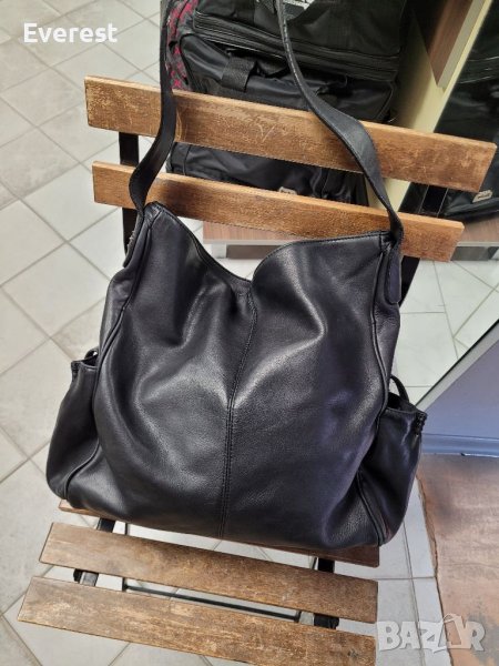 ECCO естествена кожа дамска,черна чанта ,тип ТОРБА ( 350 лв в интернет), снимка 1