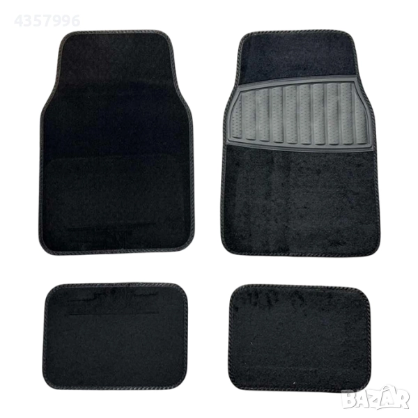 Универсални стелки мокет 1767 4БР/К-Т Черни, снимка 1