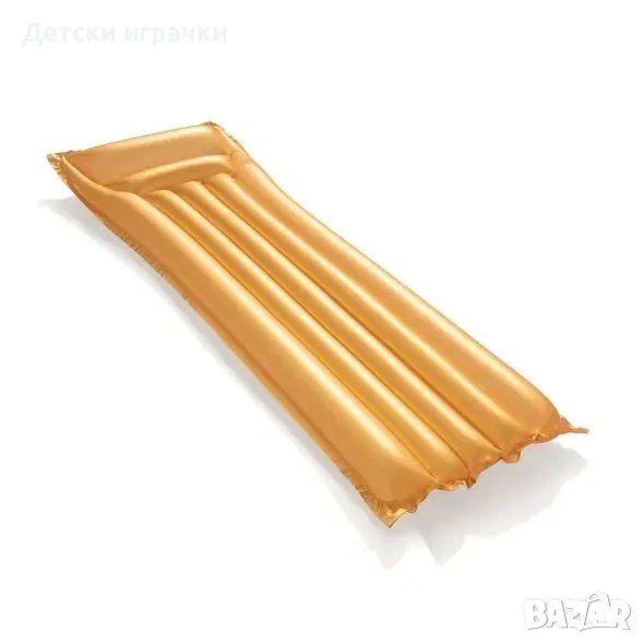 Надуваем дюшек Bestway Gold Swim Mat, 183х69 см, PVC, златен, с възглавница, снимка 1
