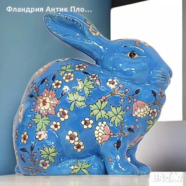 	 Синьо порцеланово зайче, снимка 1