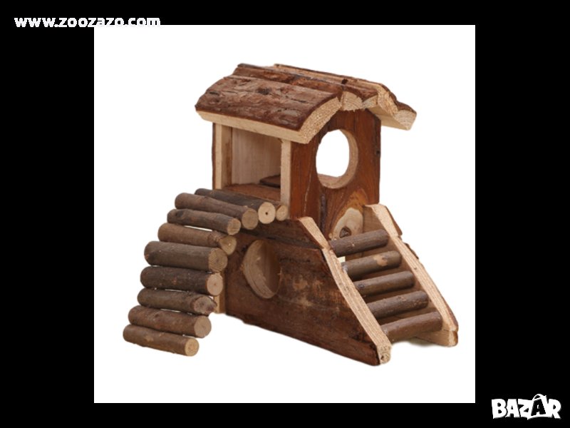 Дървена катерушка/къщичка за малки Гризачи 17 x 17 x 10 см. - Модел: 34258 , снимка 1