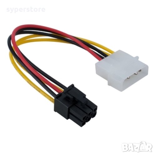 Захранващ кабел за Дънна платка 6pin Molex към ATX Digital One SP01285 Cable adapter PSU 6pin to 4pi, снимка 1