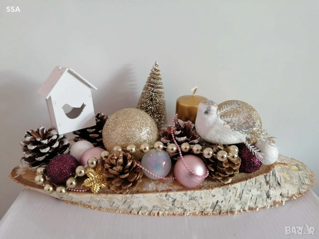 Коледна декорация със свещ , снимка 1