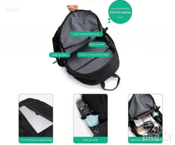 Черна спортна раница, снимка 2 - Раници - 48273128