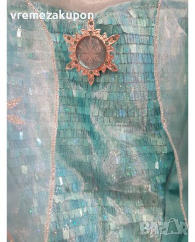 Много красива рокля на Елза от Замръзналото кралство с обръч и плитка, снимка 3 - Детски рокли и поли - 38903700