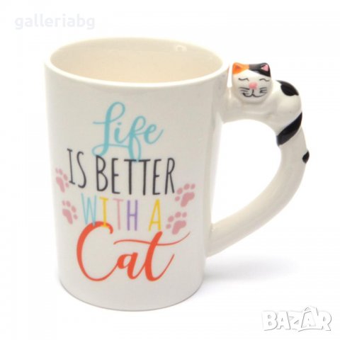 Сувенирна чаша с коте, снимка 1 - Арт сувенири - 39145353