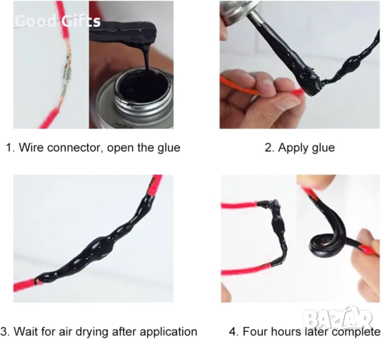 Течна електрическа изолационна лента EELHOE – 125 мл, бяла, бързосъхнеща, UV и водоустойчива, снимка 4 - Други стоки за дома - 51261651