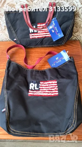 Две винтидж чанти от плат - голяма и малка Polo Jeans 