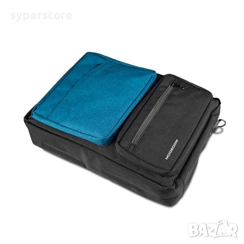Раница-Чанта за лаптоп 15.6" Modecom Reno Backpack, черно-синя, SS300071, снимка 2 - Лаптоп аксесоари - 38300825