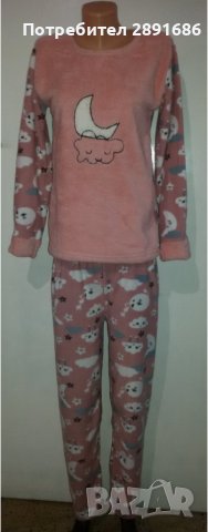 НОВООО ЗАРЕЖДАНЕ!Дамска плюшена пижама различни разцветки, снимка 2 - Пижами - 38585918