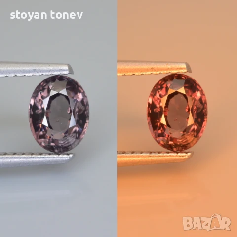 Рядък гранат с шеметна промяна на цвета 1.29кт.! Сертифициран! Нов!