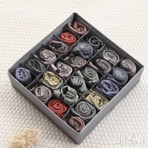 5527 Органайзер за бельо и чорапи, 24-16-12 отделения, сив, снимка 3 - Органайзери - 48232409