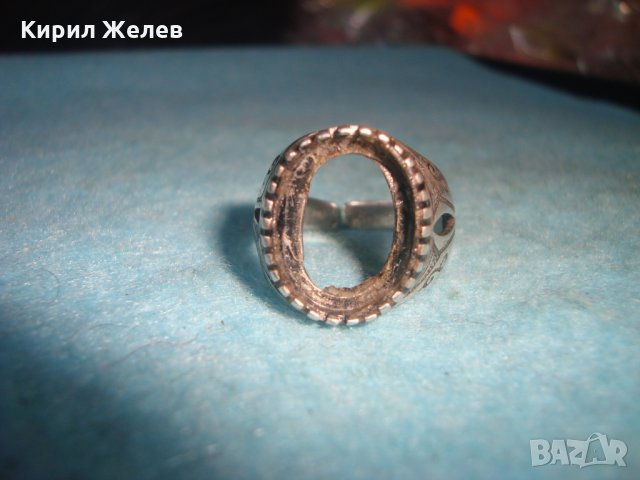 СТАР СРЕБЪРЕН МАРКОВ ПРЪСТЕН ОКСИДИРАНО СРЕБРО 925 с МЯСТО за ВГРАЖДАНЕ на СКЪПОЦЕНЕН КАМЪК 25288, снимка 16 - Пръстени - 34895848
