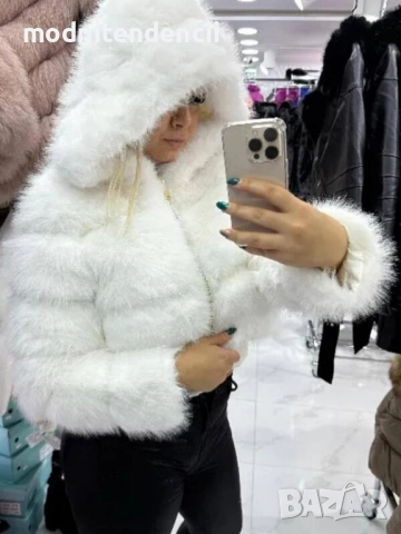 пухкаво палто с качулка , снимка 2 - Палта, манта - 52035125