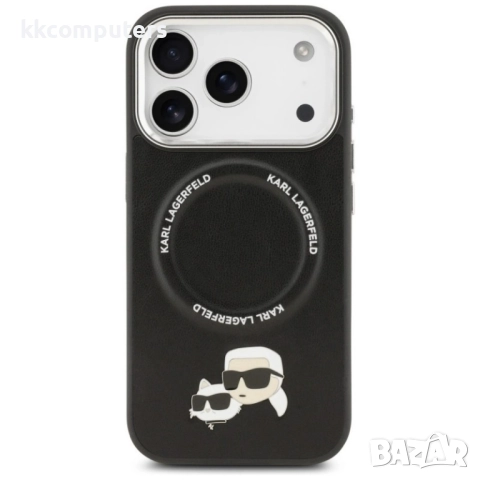 Оригинален кейс Karl Lagerfeld Karl and Choupette Pins MagSafe и Протектор За iPhone 17 Pro (6.3), Ч, снимка 2 - Калъфи, кейсове - 52213294