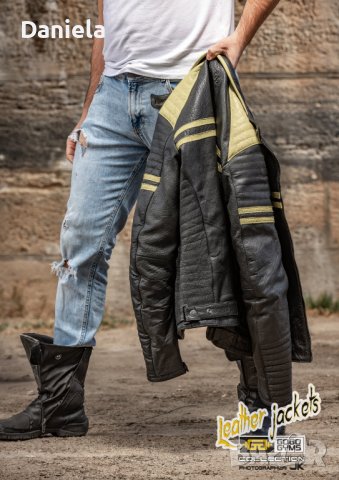 !!! НАМАЛЕНО!!! Кожено яке Dirty12 citro black ръчна изработка Германия 