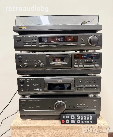 🔊ТОП ретро аудио система - сет TECHNICS Class AA - усилвател, CD, триглав дек,  тунер и грамофон