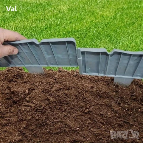 Каменна градинска ограда с визия на естествен камък – комплект 10 броя, снимка 6 - Градински мебели, декорация  - 53052502