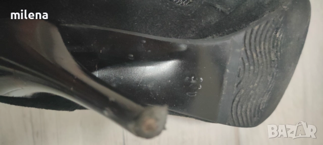 Черни ботуши от естествен велур, снимка 4 - Дамски ботуши - 51672897