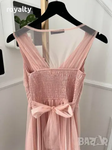 Рокля с тюл в цвят пепел от рози, снимка 4 - Рокли - 50414497