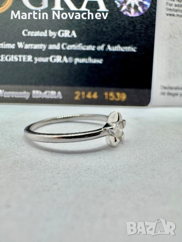 Сребърен пръстен с мойсанит (Диамант) 0.3 карата, снимка 6 - Пръстени - 53331585