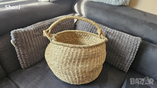 Плетена кошница с дръжка Ø35