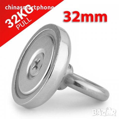 32mm 35кг Магнит за магнитен риболов, с кука (халка) Magnet fishing, снимка 3 - Екипировка - 32196278