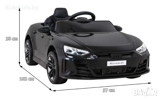Audi RS E-Tron GT 12V – Детска акумулаторна кола, Черна, EVA гуми, снимка 4 - Детски велосипеди, триколки и коли - 50421093