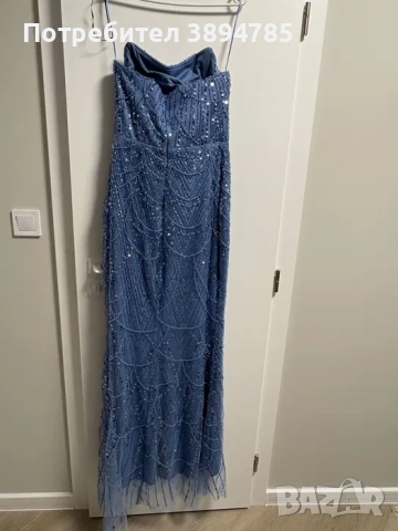 Бална Рокля- синкав син тон, снимка 5 - Рокли - 52466068