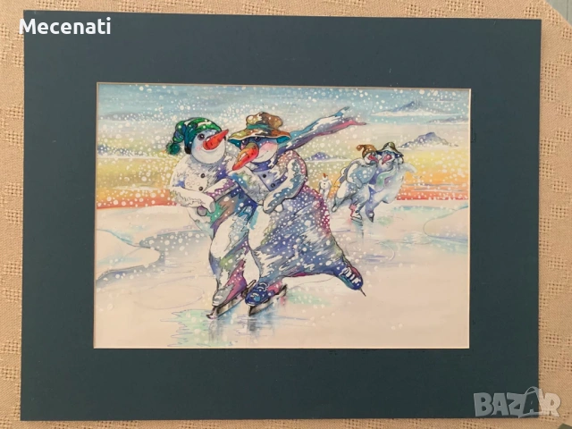 НИКОЛАЙ ТОДОРОВ акварел "зима"