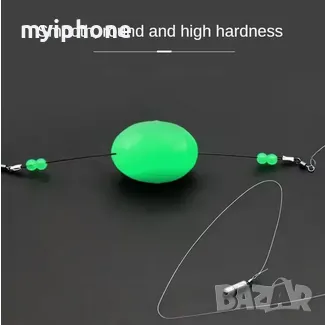Светещи мъниста 375 бр. маслиненозелени овални меки пластмасови рибени мъниста против удар, аксесоар, снимка 6 - Такъми - 49289326