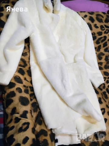 Ново дамско пухено палто+Подарък пухен шал, снимка 10 - Якета - 52025614