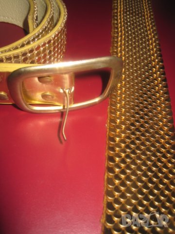 Златни колани, имитиращи кожа на змия, змийска плетка, огледален, златно коланче, снимка 3 - Колани - 30870272