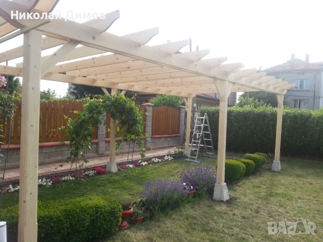 дървена пергола, снимка 3 - Градински мебели, декорация  - 52466972