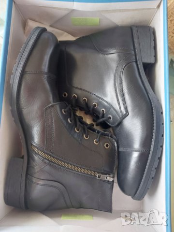 нови мъжки черни високи боти RESERVED естествена кожа 45 номер, снимка 3 - Мъжки боти - 31601408