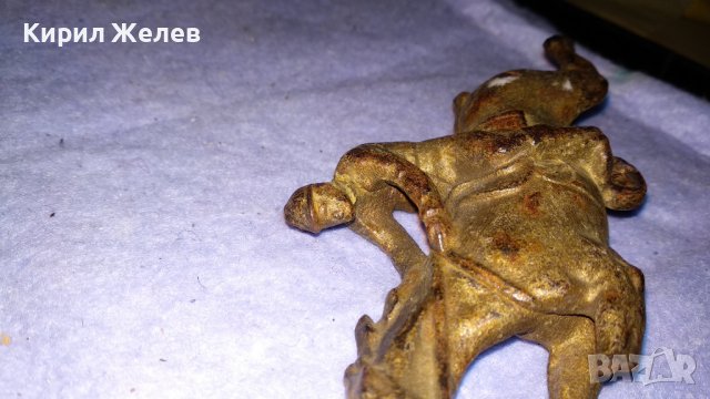 МНОГО СТАРА ЧУГУНЕНА БРОНЗИРАНА ФИГУРА на КОННИК ЖОКЕЙ ХУДОЖЕСТВЕНА МАЙСТОРСКА РЯДКА ИЗРАБОТКА 34157, снимка 10 - Колекции - 38892552